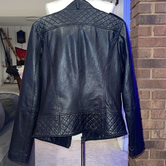 Small Black Leather DKNY Jacket - Picture 2 of 5